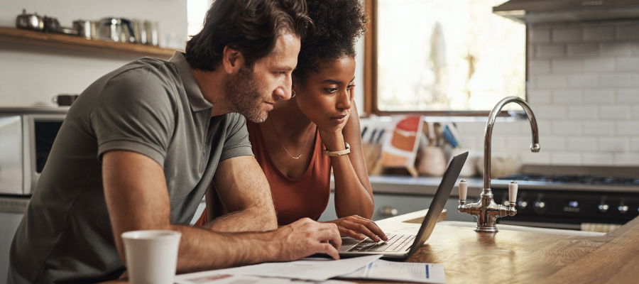Couple budgeting for their first home