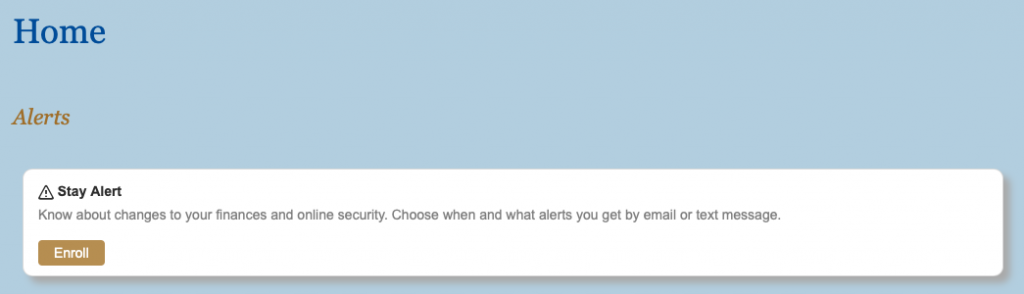 Notifi Alerts enroll banner